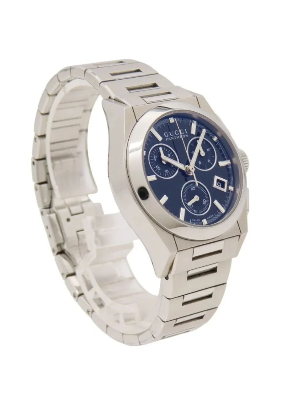 Gucci Pantheon 115.4 Quartz Watch Stainless Steel Black Dial Boys